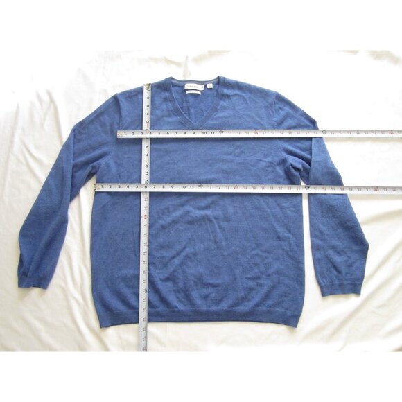 Men Calvin Klein Extra Fine Merino V Neck Pullover Sweater Sz XXL (MT656) - Picture 4 of 9